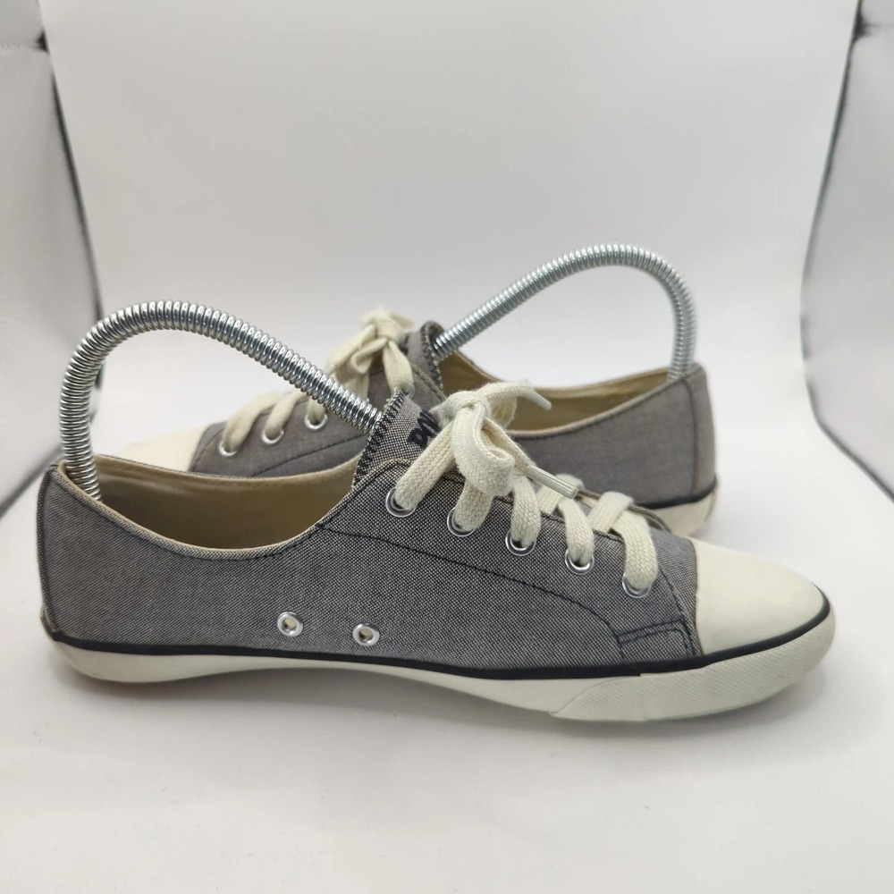 Polo Ralph Lauren Parnell Shoes Womens Size 7.5 Gray Canvas Low‎ Top Casual - Picture 4 of 10